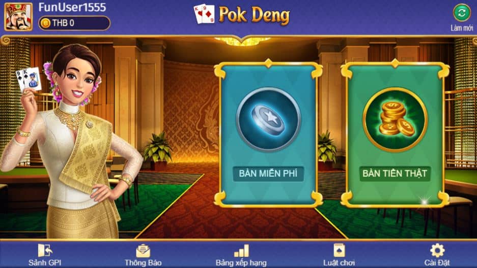  Xếp hạng của game bài Pok Deng